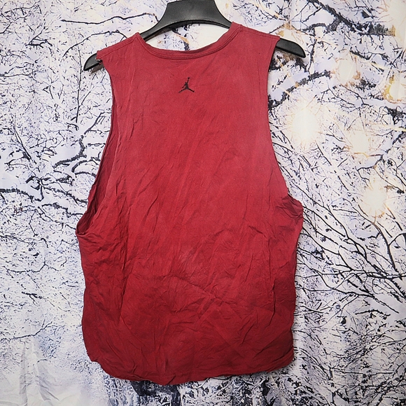 LAST CHANCE - JORDAN MUSCLE TEE L *ALTERED/FLAWED* Red Logo Tank Distressed Gym - Picture 4 of 11